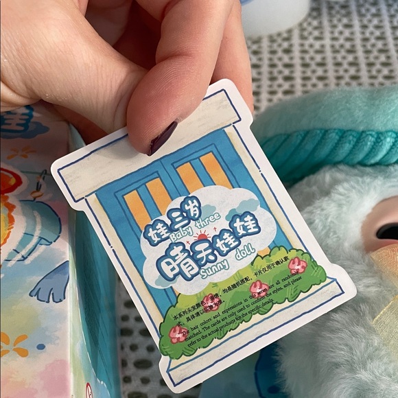 Baby Three Sunny Doll Beret Plush Doll with Hat - Blue - Picture 9 of 11